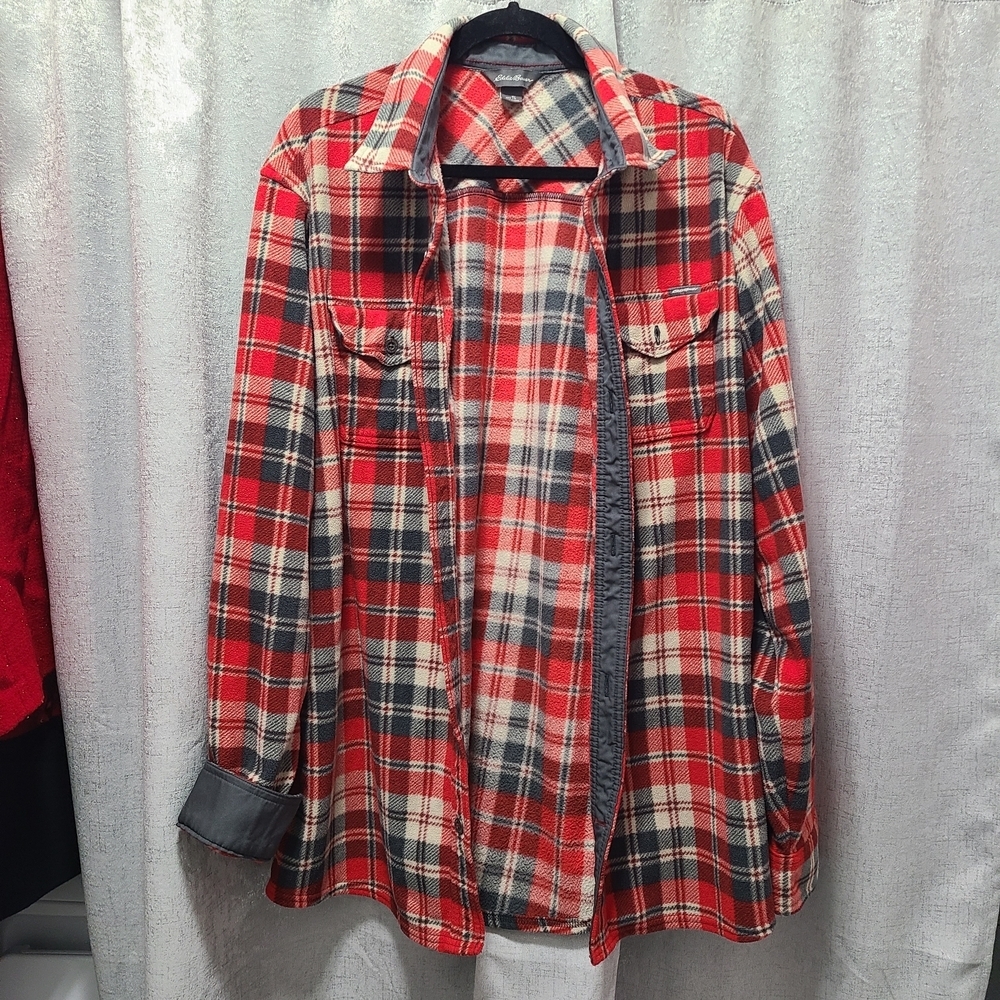 Eddie Bauer Red‎ and White Plaid Shirt